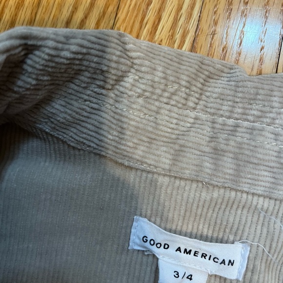 GOOD AMERICAN Corduroy Shacket Button up Shirt Jacket Bone Size 3/4 L/XL - Picture 6 of 6